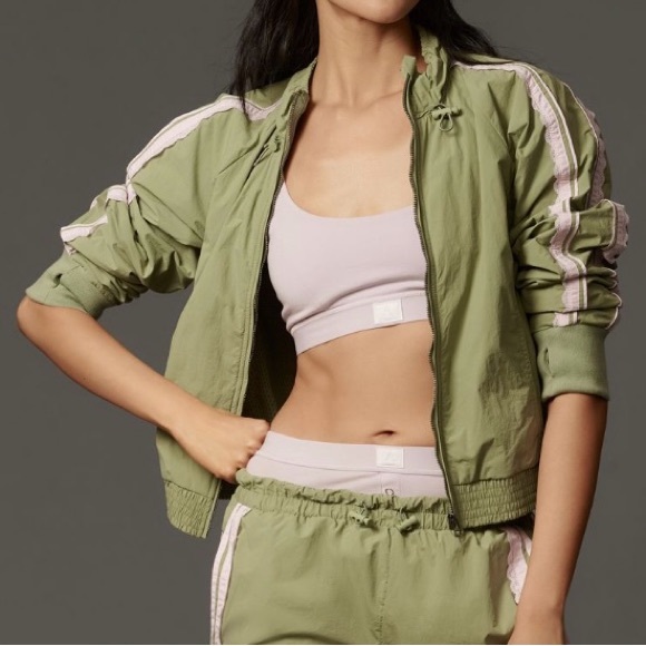 NEW Anthropologie Lace Trim Track Jacket Size Large - Picture 2 of 4